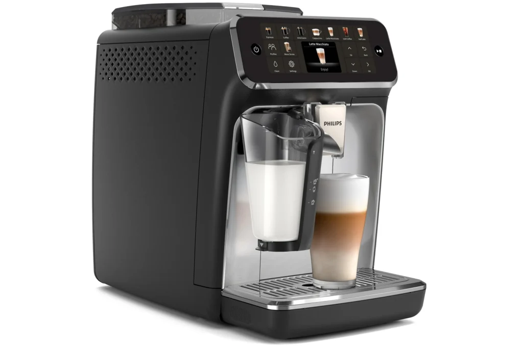 Espressor automat Philips EP5546/70 seria 5500, presiune 15 bari, solutie de lapte LatteGO, 20 tipuri de bauturi, ecran tactil , Tehnologie noua SilentBrew-preparare silentioasa, rasnita ceramica, functie QuickStart, jet suplimentar, negru argintiu — Viteză și zgomot